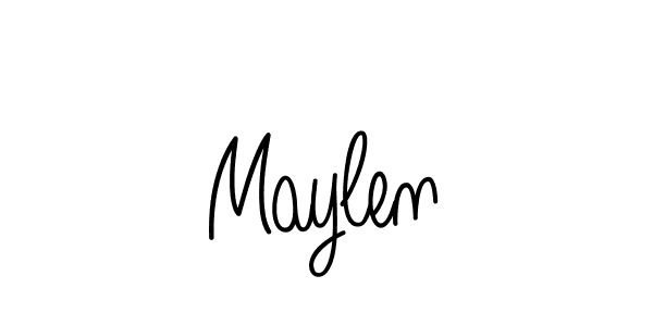 How to make Maylen name signature. Use Angelique-Rose-font-FFP style for creating short signs online. This is the latest handwritten sign. Maylen signature style 5 images and pictures png