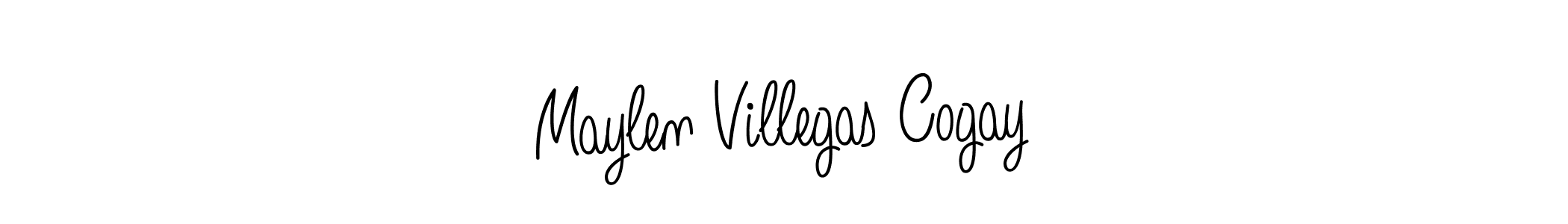Maylen Villegas Cogay stylish signature style. Best Handwritten Sign (Angelique-Rose-font-FFP) for my name. Handwritten Signature Collection Ideas for my name Maylen Villegas Cogay. Maylen Villegas Cogay signature style 5 images and pictures png