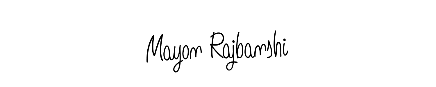 Mayon Rajbanshi stylish signature style. Best Handwritten Sign (Angelique-Rose-font-FFP) for my name. Handwritten Signature Collection Ideas for my name Mayon Rajbanshi. Mayon Rajbanshi signature style 5 images and pictures png