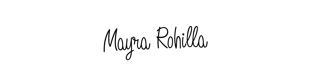 The best way (Angelique-Rose-font-FFP) to make a short signature is to pick only two or three words in your name. The name Mayra Rohilla include a total of six letters. For converting this name. Mayra Rohilla signature style 5 images and pictures png