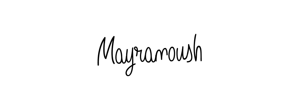 How to make Mayranoush name signature. Use Angelique-Rose-font-FFP style for creating short signs online. This is the latest handwritten sign. Mayranoush signature style 5 images and pictures png
