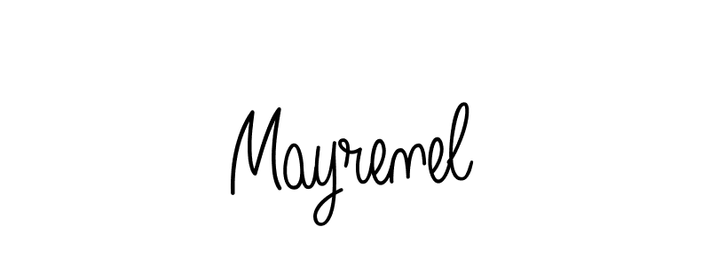 Make a beautiful signature design for name Mayrenel. With this signature (Angelique-Rose-font-FFP) style, you can create a handwritten signature for free. Mayrenel signature style 5 images and pictures png