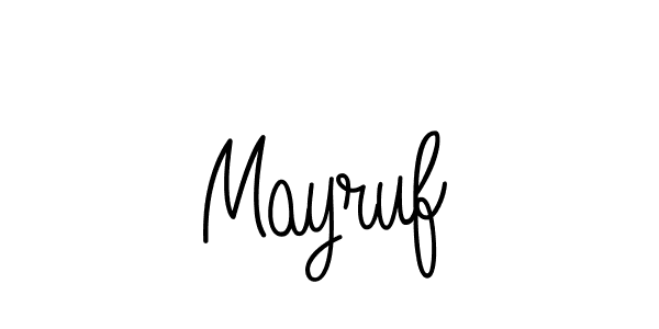 Use a signature maker to create a handwritten signature online. With this signature software, you can design (Angelique-Rose-font-FFP) your own signature for name Mayruf. Mayruf signature style 5 images and pictures png