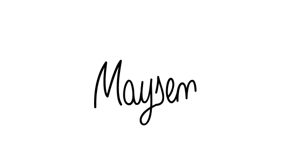 Use a signature maker to create a handwritten signature online. With this signature software, you can design (Angelique-Rose-font-FFP) your own signature for name Maysen. Maysen signature style 5 images and pictures png