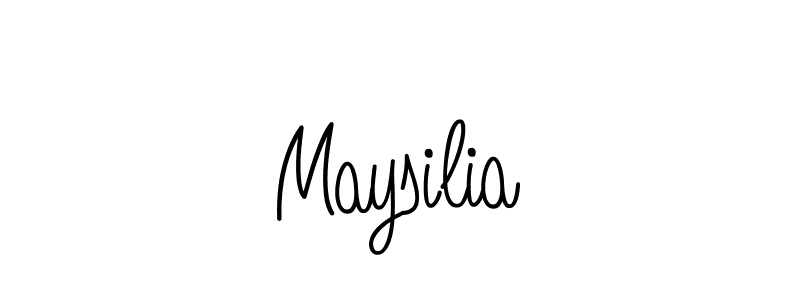 How to make Maysilia name signature. Use Angelique-Rose-font-FFP style for creating short signs online. This is the latest handwritten sign. Maysilia signature style 5 images and pictures png