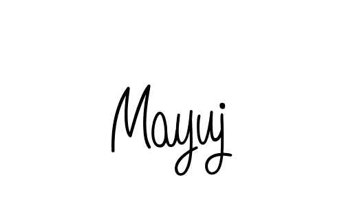 Make a beautiful signature design for name Mayuj. With this signature (Angelique-Rose-font-FFP) style, you can create a handwritten signature for free. Mayuj signature style 5 images and pictures png