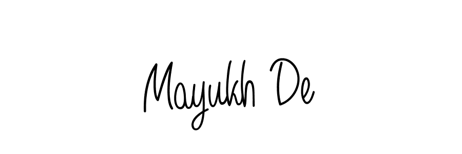 How to make Mayukh De name signature. Use Angelique-Rose-font-FFP style for creating short signs online. This is the latest handwritten sign. Mayukh De signature style 5 images and pictures png