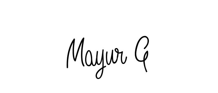 How to Draw Mayur G signature style? Angelique-Rose-font-FFP is a latest design signature styles for name Mayur G. Mayur G signature style 5 images and pictures png