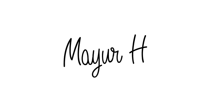 The best way (Angelique-Rose-font-FFP) to make a short signature is to pick only two or three words in your name. The name Mayur H include a total of six letters. For converting this name. Mayur H signature style 5 images and pictures png