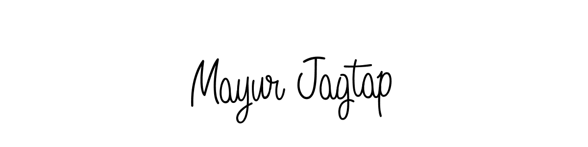 The best way (Angelique-Rose-font-FFP) to make a short signature is to pick only two or three words in your name. The name Mayur Jagtap include a total of six letters. For converting this name. Mayur Jagtap signature style 5 images and pictures png