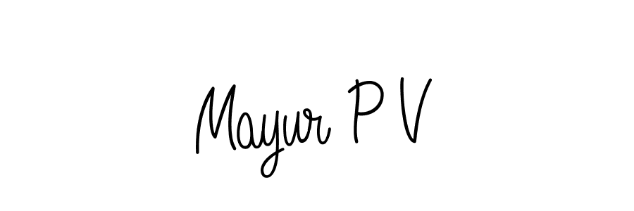 Also we have Mayur P V name is the best signature style. Create professional handwritten signature collection using Angelique-Rose-font-FFP autograph style. Mayur P V signature style 5 images and pictures png