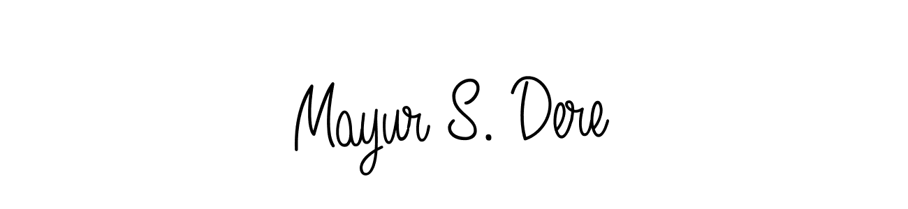 The best way (Angelique-Rose-font-FFP) to make a short signature is to pick only two or three words in your name. The name Mayur S. Dere include a total of six letters. For converting this name. Mayur S. Dere signature style 5 images and pictures png