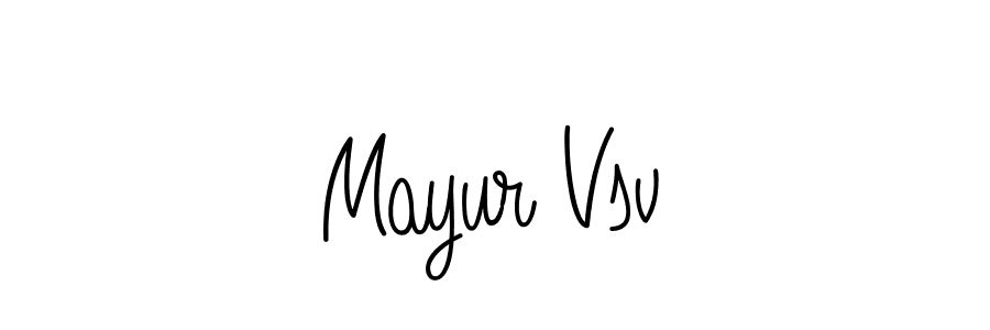 How to make Mayur Vsv signature? Angelique-Rose-font-FFP is a professional autograph style. Create handwritten signature for Mayur Vsv name. Mayur Vsv signature style 5 images and pictures png
