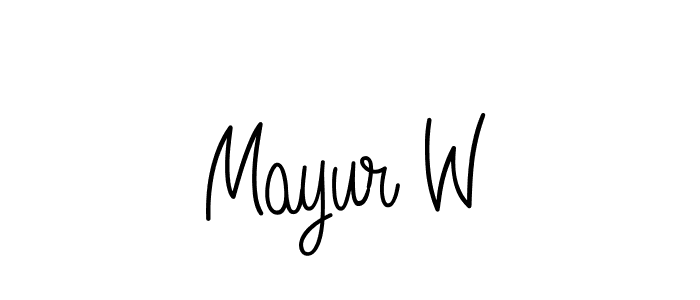 Make a beautiful signature design for name Mayur W. With this signature (Angelique-Rose-font-FFP) style, you can create a handwritten signature for free. Mayur W signature style 5 images and pictures png