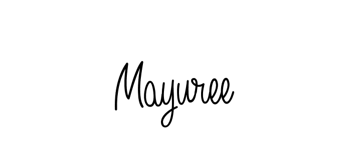 You should practise on your own different ways (Angelique-Rose-font-FFP) to write your name (Mayuree) in signature. don't let someone else do it for you. Mayuree signature style 5 images and pictures png