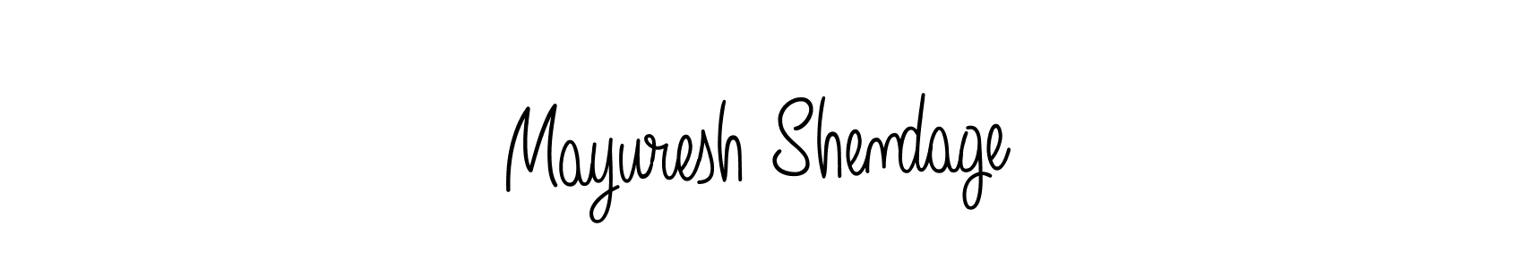 How to make Mayuresh Shendage name signature. Use Angelique-Rose-font-FFP style for creating short signs online. This is the latest handwritten sign. Mayuresh Shendage signature style 5 images and pictures png