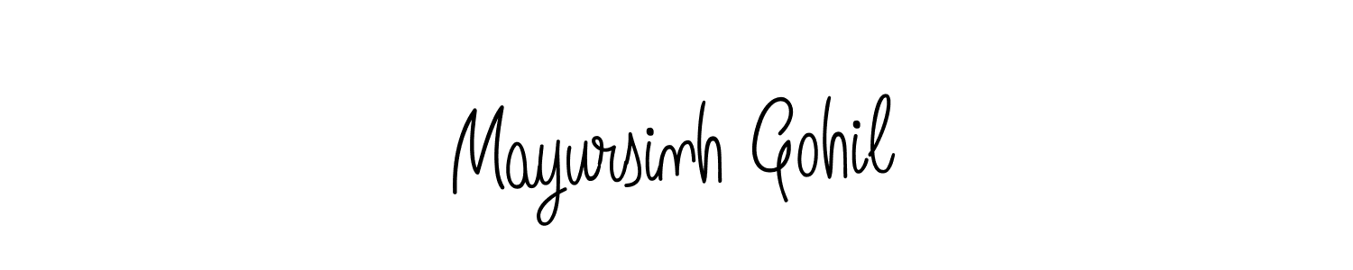 if you are searching for the best signature style for your name Mayursinh Gohil. so please give up your signature search. here we have designed multiple signature styles  using Angelique-Rose-font-FFP. Mayursinh Gohil signature style 5 images and pictures png