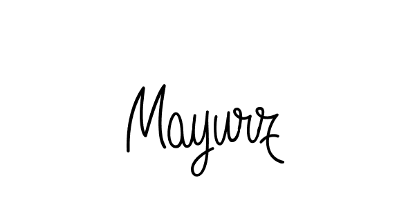 Make a beautiful signature design for name Mayurz. With this signature (Angelique-Rose-font-FFP) style, you can create a handwritten signature for free. Mayurz signature style 5 images and pictures png