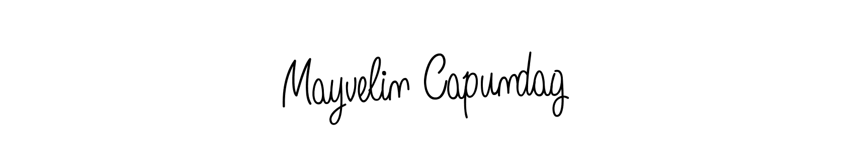 You should practise on your own different ways (Angelique-Rose-font-FFP) to write your name (Mayvelin Capundag) in signature. don't let someone else do it for you. Mayvelin Capundag signature style 5 images and pictures png