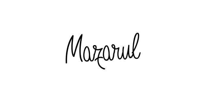 Use a signature maker to create a handwritten signature online. With this signature software, you can design (Angelique-Rose-font-FFP) your own signature for name Mazarul. Mazarul signature style 5 images and pictures png