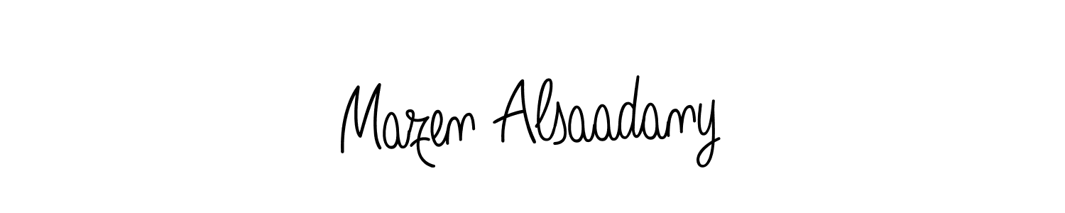 Create a beautiful signature design for name Mazen Alsaadany. With this signature (Angelique-Rose-font-FFP) fonts, you can make a handwritten signature for free. Mazen Alsaadany signature style 5 images and pictures png