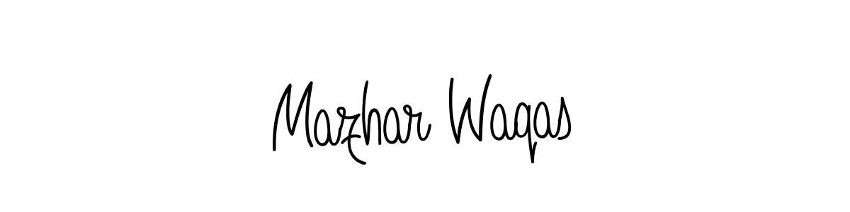 How to make Mazhar Waqas name signature. Use Angelique-Rose-font-FFP style for creating short signs online. This is the latest handwritten sign. Mazhar Waqas signature style 5 images and pictures png