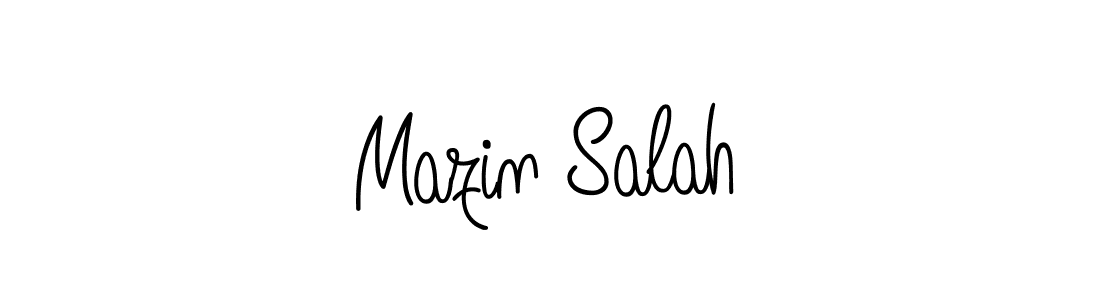 Use a signature maker to create a handwritten signature online. With this signature software, you can design (Angelique-Rose-font-FFP) your own signature for name Mazin Salah. Mazin Salah signature style 5 images and pictures png