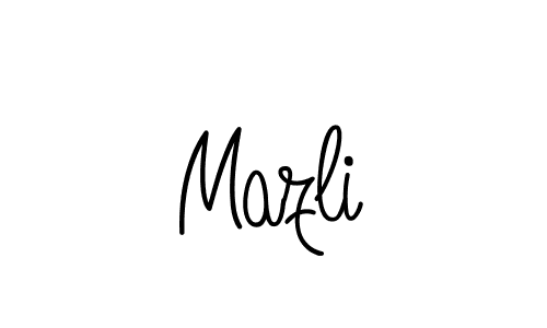 Design your own signature with our free online signature maker. With this signature software, you can create a handwritten (Angelique-Rose-font-FFP) signature for name Mazli. Mazli signature style 5 images and pictures png