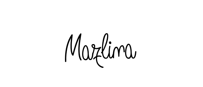 Mazlina stylish signature style. Best Handwritten Sign (Angelique-Rose-font-FFP) for my name. Handwritten Signature Collection Ideas for my name Mazlina. Mazlina signature style 5 images and pictures png