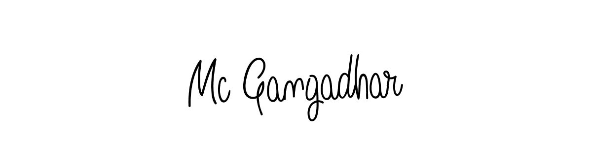 Make a beautiful signature design for name Mc Gangadhar. With this signature (Angelique-Rose-font-FFP) style, you can create a handwritten signature for free. Mc Gangadhar signature style 5 images and pictures png