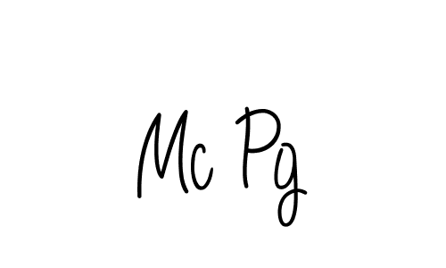 Use a signature maker to create a handwritten signature online. With this signature software, you can design (Angelique-Rose-font-FFP) your own signature for name Mc Pg. Mc Pg signature style 5 images and pictures png