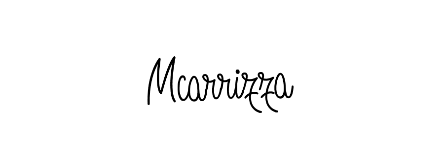 Make a beautiful signature design for name Mcarrizza. With this signature (Angelique-Rose-font-FFP) style, you can create a handwritten signature for free. Mcarrizza signature style 5 images and pictures png