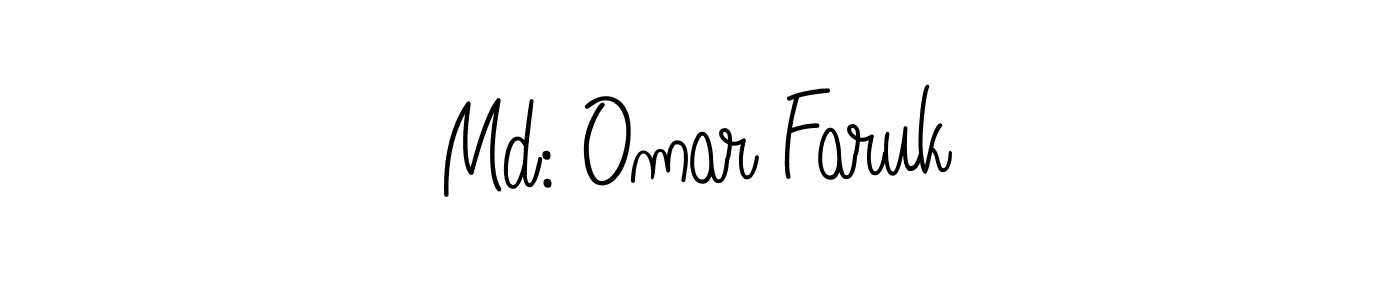 The best way (Angelique-Rose-font-FFP) to make a short signature is to pick only two or three words in your name. The name Md: Omar Faruk include a total of six letters. For converting this name. Md: Omar Faruk signature style 5 images and pictures png