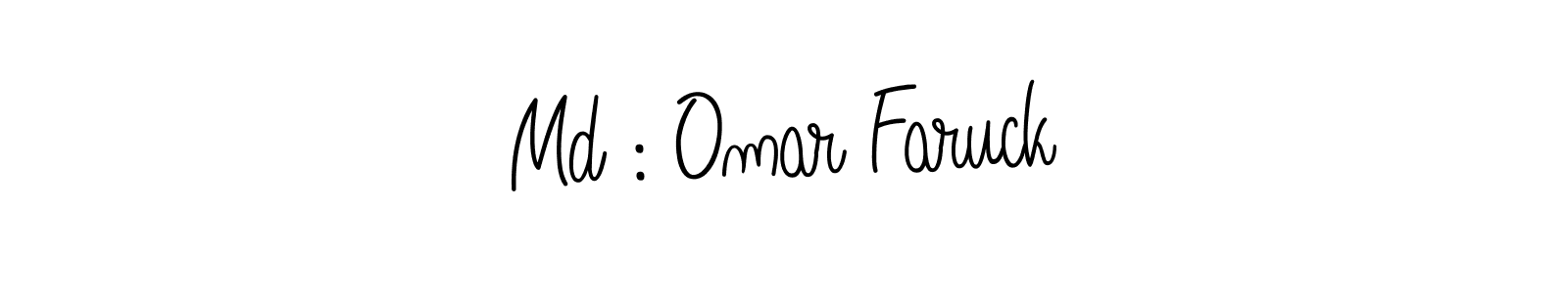 Make a beautiful signature design for name Md : Omar Faruck. With this signature (Angelique-Rose-font-FFP) style, you can create a handwritten signature for free. Md : Omar Faruck signature style 5 images and pictures png