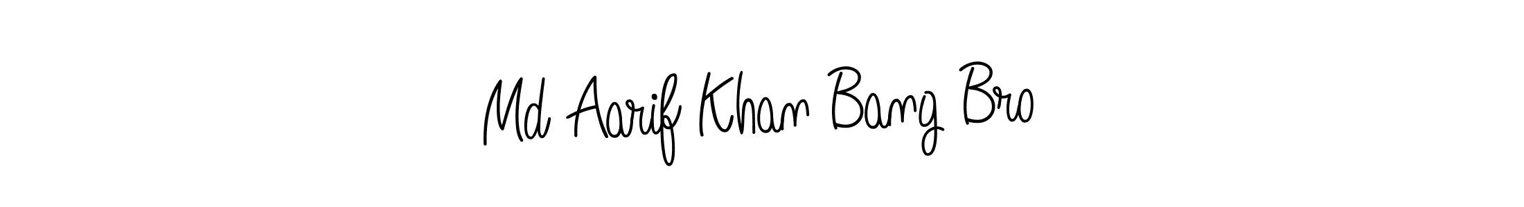 How to make Md Aarif Khan Bang Bro name signature. Use Angelique-Rose-font-FFP style for creating short signs online. This is the latest handwritten sign. Md Aarif Khan Bang Bro signature style 5 images and pictures png