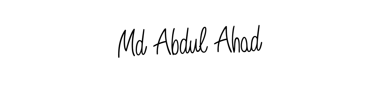 The best way (Angelique-Rose-font-FFP) to make a short signature is to pick only two or three words in your name. The name Md Abdul Ahad include a total of six letters. For converting this name. Md Abdul Ahad signature style 5 images and pictures png