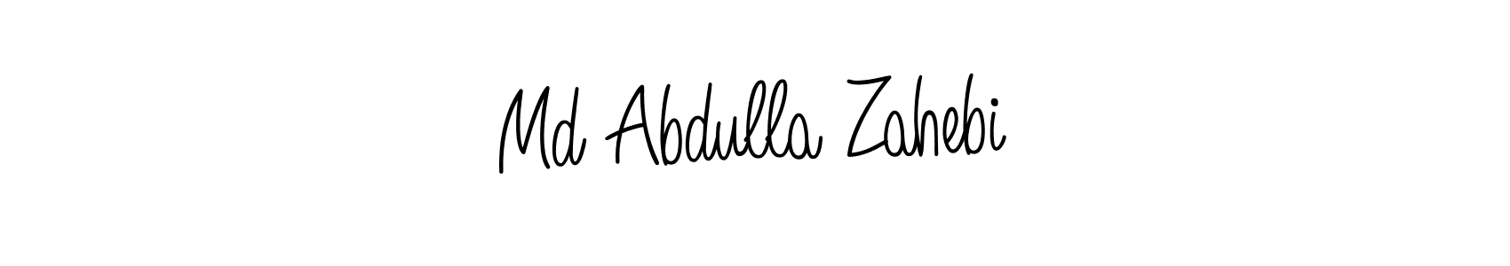 The best way (Angelique-Rose-font-FFP) to make a short signature is to pick only two or three words in your name. The name Md Abdulla Zahebi include a total of six letters. For converting this name. Md Abdulla Zahebi signature style 5 images and pictures png