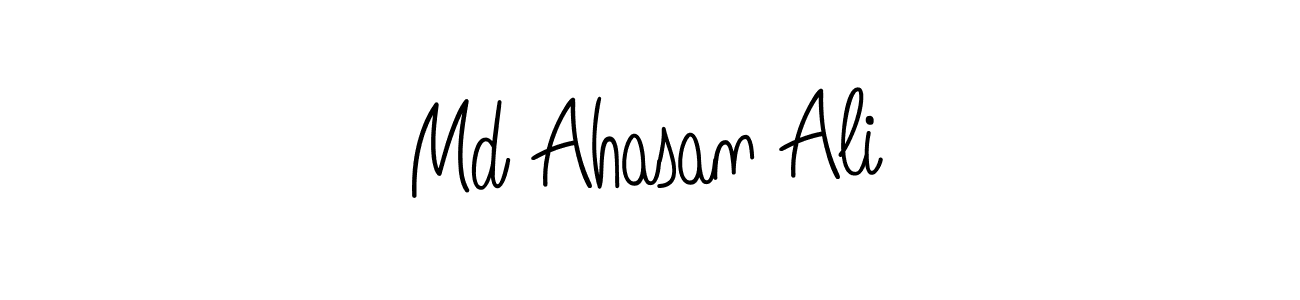 You should practise on your own different ways (Angelique-Rose-font-FFP) to write your name (Md Ahasan Ali) in signature. don't let someone else do it for you. Md Ahasan Ali signature style 5 images and pictures png