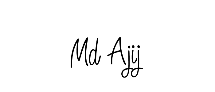 Check out images of Autograph of Md Ajij name. Actor Md Ajij Signature Style. Angelique-Rose-font-FFP is a professional sign style online. Md Ajij signature style 5 images and pictures png