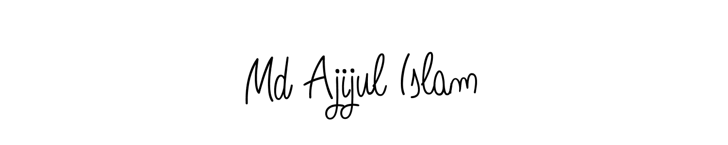 The best way (Angelique-Rose-font-FFP) to make a short signature is to pick only two or three words in your name. The name Md Ajijul Islam include a total of six letters. For converting this name. Md Ajijul Islam signature style 5 images and pictures png