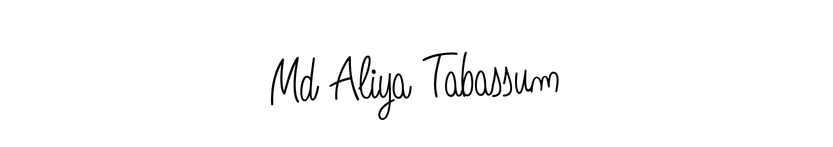 How to make Md Aliya Tabassum name signature. Use Angelique-Rose-font-FFP style for creating short signs online. This is the latest handwritten sign. Md Aliya Tabassum signature style 5 images and pictures png