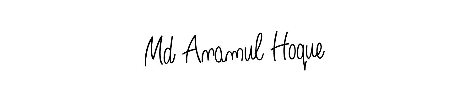 You should practise on your own different ways (Angelique-Rose-font-FFP) to write your name (Md Anamul Hoque) in signature. don't let someone else do it for you. Md Anamul Hoque signature style 5 images and pictures png