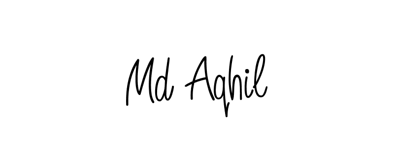 The best way (Angelique-Rose-font-FFP) to make a short signature is to pick only two or three words in your name. The name Md Aqhil include a total of six letters. For converting this name. Md Aqhil signature style 5 images and pictures png