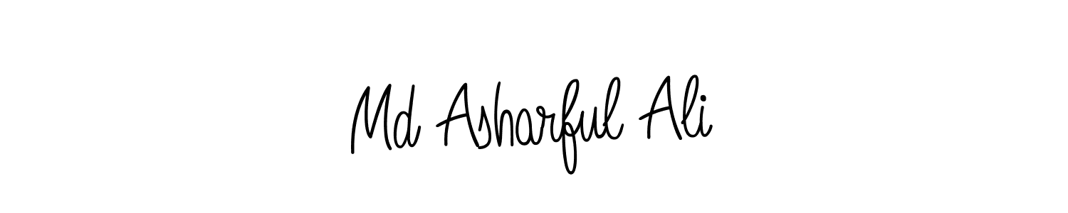 Use a signature maker to create a handwritten signature online. With this signature software, you can design (Angelique-Rose-font-FFP) your own signature for name Md Asharful Ali. Md Asharful Ali signature style 5 images and pictures png