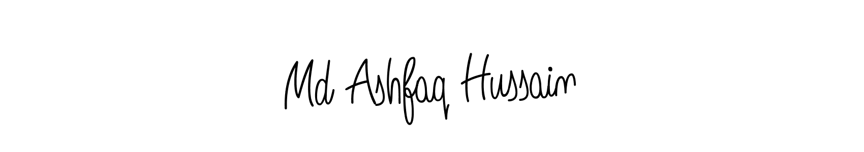 The best way (Angelique-Rose-font-FFP) to make a short signature is to pick only two or three words in your name. The name Md Ashfaq Hussain include a total of six letters. For converting this name. Md Ashfaq Hussain signature style 5 images and pictures png