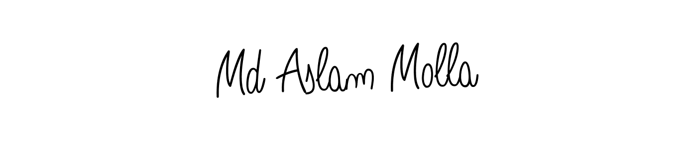 How to make Md Aslam Molla signature? Angelique-Rose-font-FFP is a professional autograph style. Create handwritten signature for Md Aslam Molla name. Md Aslam Molla signature style 5 images and pictures png