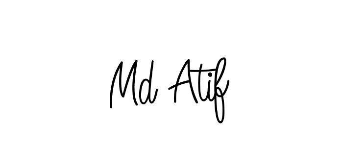 The best way (Angelique-Rose-font-FFP) to make a short signature is to pick only two or three words in your name. The name Md Atif include a total of six letters. For converting this name. Md Atif signature style 5 images and pictures png