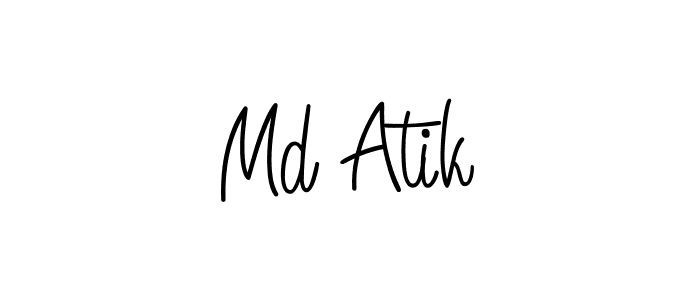 Design your own signature with our free online signature maker. With this signature software, you can create a handwritten (Angelique-Rose-font-FFP) signature for name Md Atik. Md Atik signature style 5 images and pictures png