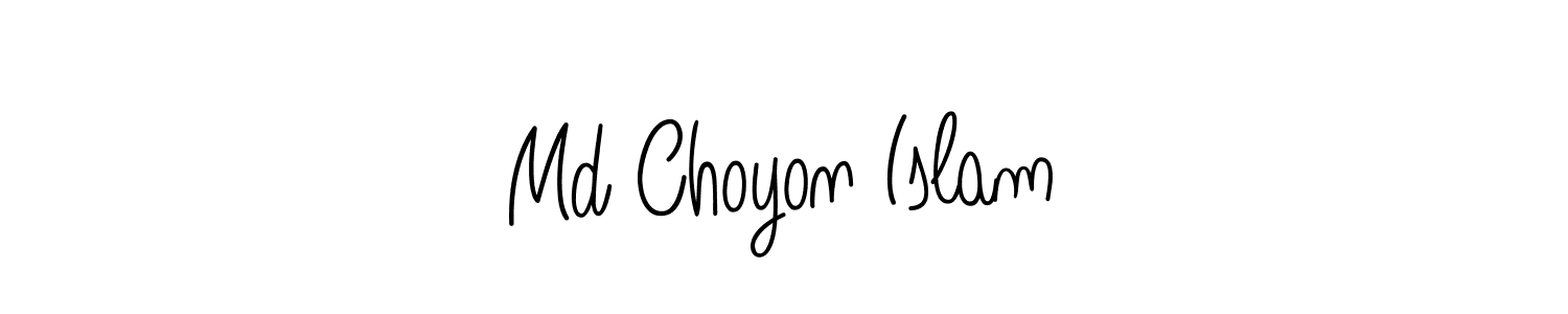 How to make Md Choyon Islam name signature. Use Angelique-Rose-font-FFP style for creating short signs online. This is the latest handwritten sign. Md Choyon Islam signature style 5 images and pictures png