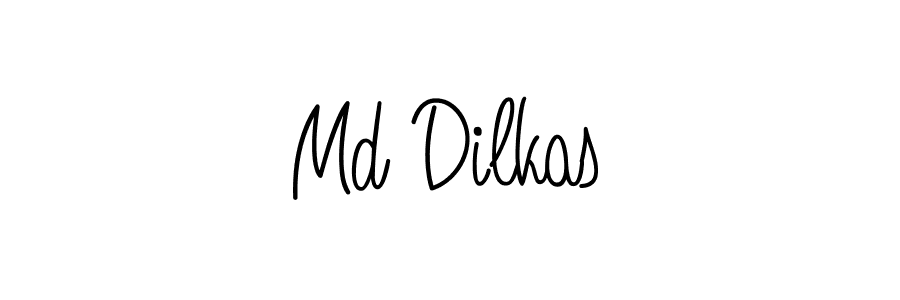 Make a beautiful signature design for name Md Dilkas. With this signature (Angelique-Rose-font-FFP) style, you can create a handwritten signature for free. Md Dilkas signature style 5 images and pictures png